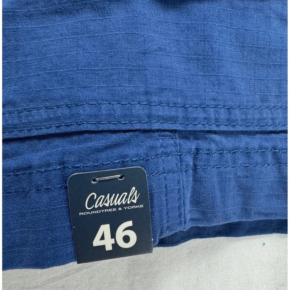 Roundtree & Yorke Casuals Big Man Blue Cargo Shorts 46 Ripstop